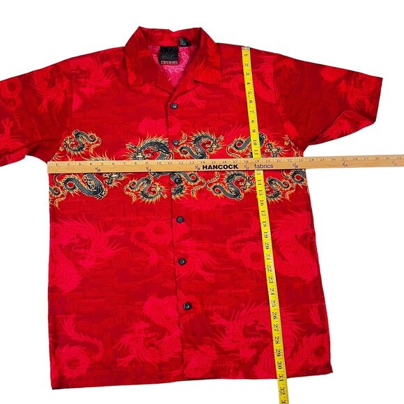 Vtg C-Two 90’s Y2K Dragon Talons Button Down Shirt S/S Jnco Style Sz L Red Black - Picture 8 of 8